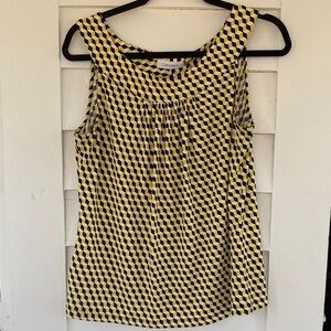 Calvin Klein Yellow and Black Geometric Sleeveless Camisole